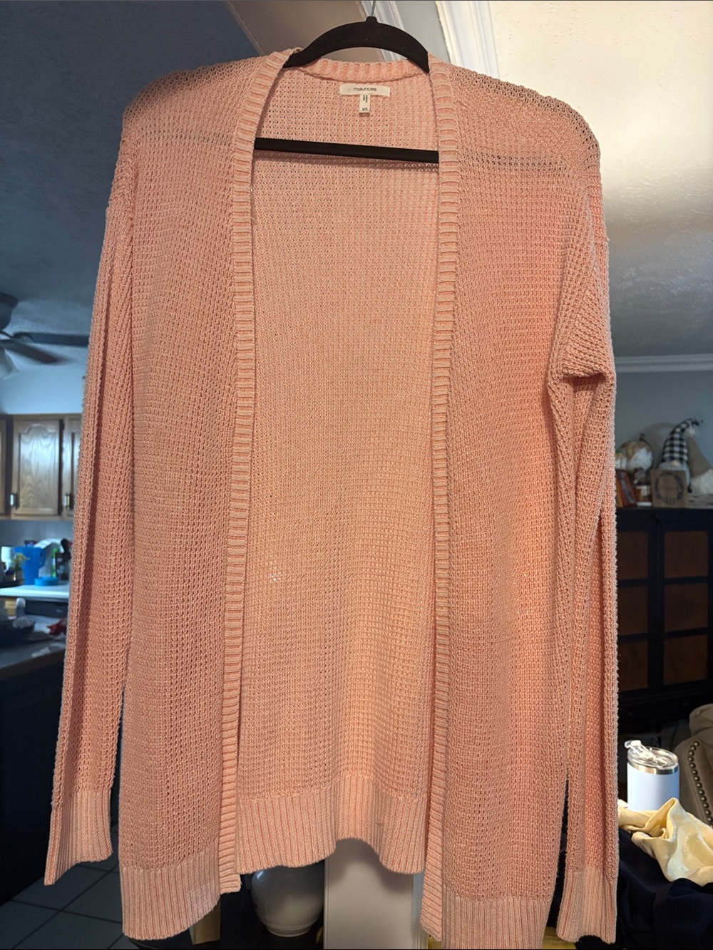 Maurices Light Peach Open-Front Knit Cardigan xs
